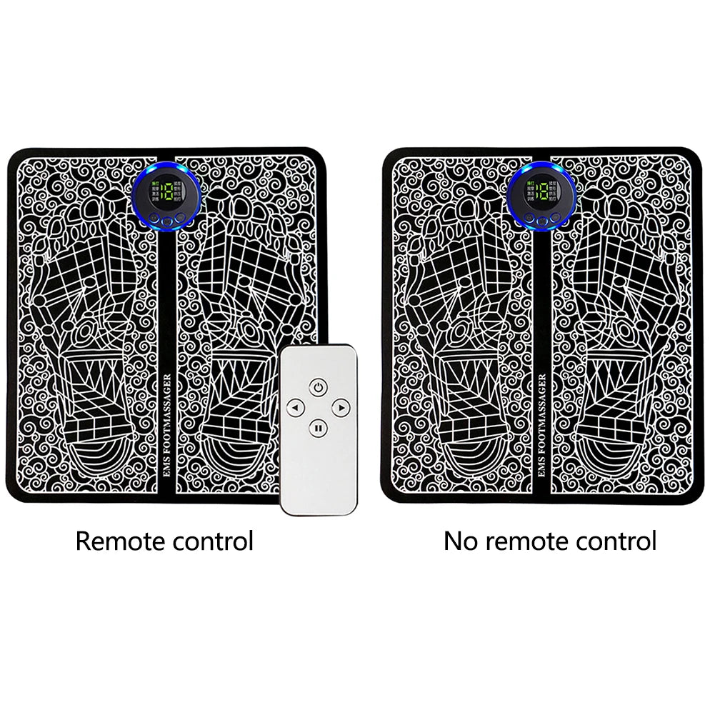 EMS Feet Muscle Stimulator 8 Modes Electric Feet Massage USB Rechargeable Massager Legs Remote Control for Relax Feet and Legs