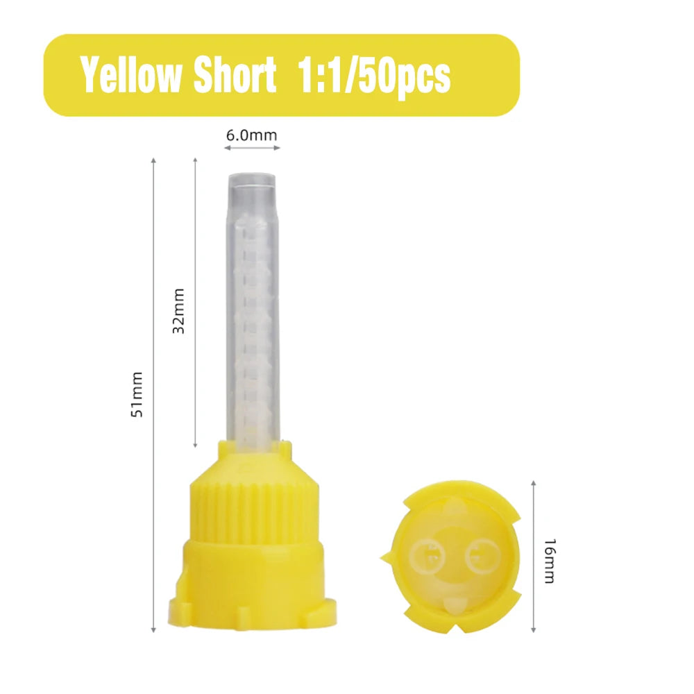 50/100PCS Dental Mixing Tips 1:1Dental materials for Lightweight Silicone Rubber Material Disposable Dental Supplies Mixing Tube