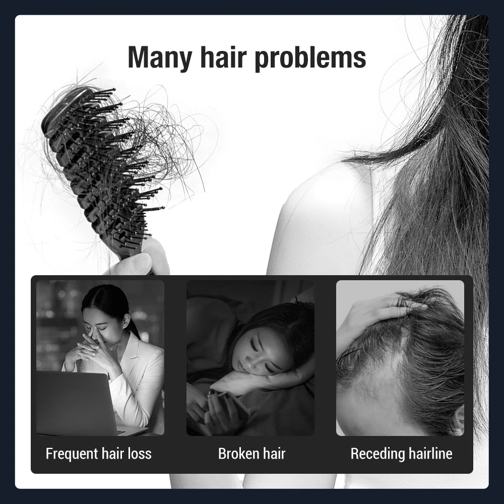 Electric Hair Massage Comb Vibration Microcurrent Scalp Massager Hair Growth Red Light Anti Hair Loss Receding Hairline Brush