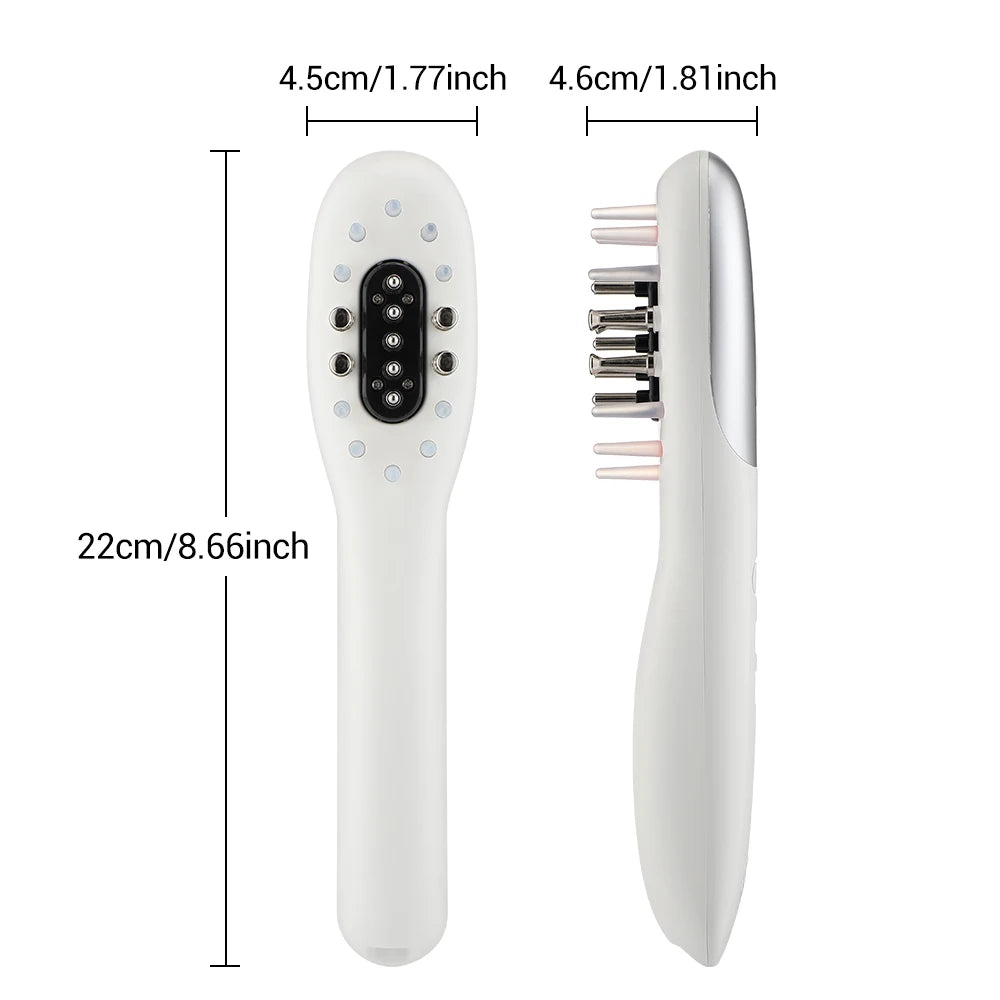Electric Hair Massage Comb Vibration Microcurrent Scalp Massager Hair Growth Red Light Anti Hair Loss Receding Hairline Brush