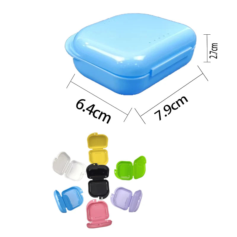 Denture Storage Box Portable Mouth Guard Container Supplies Tray Braces Case Health Care Oral Hygiene Dental Appliance