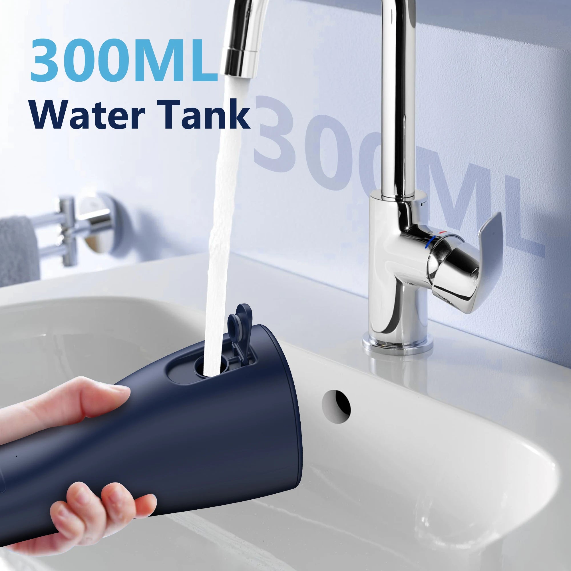 Sejoy Water Dental Flosser Oral Irrigator for Teeth 300ml Water Tank 5 Modes 5 Nozzels Teeth Cleaner Rechargeable Dental Floss