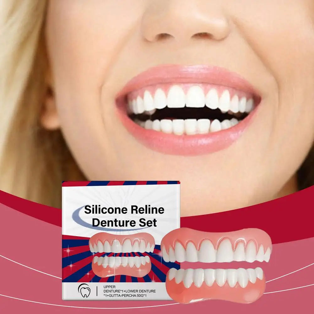 Silicone Denture Relines Kit Professional Denture Set Silicone Denture Set Portable Relines Prothese For Adults Women Men