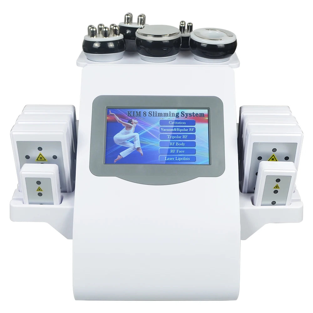 6 In 1 40K Ultrasonic Cavitation Machine Weight Loss Skin Lift Tightening Vacuum Lipo KIM8 Body Slimming Machine Body Shaping