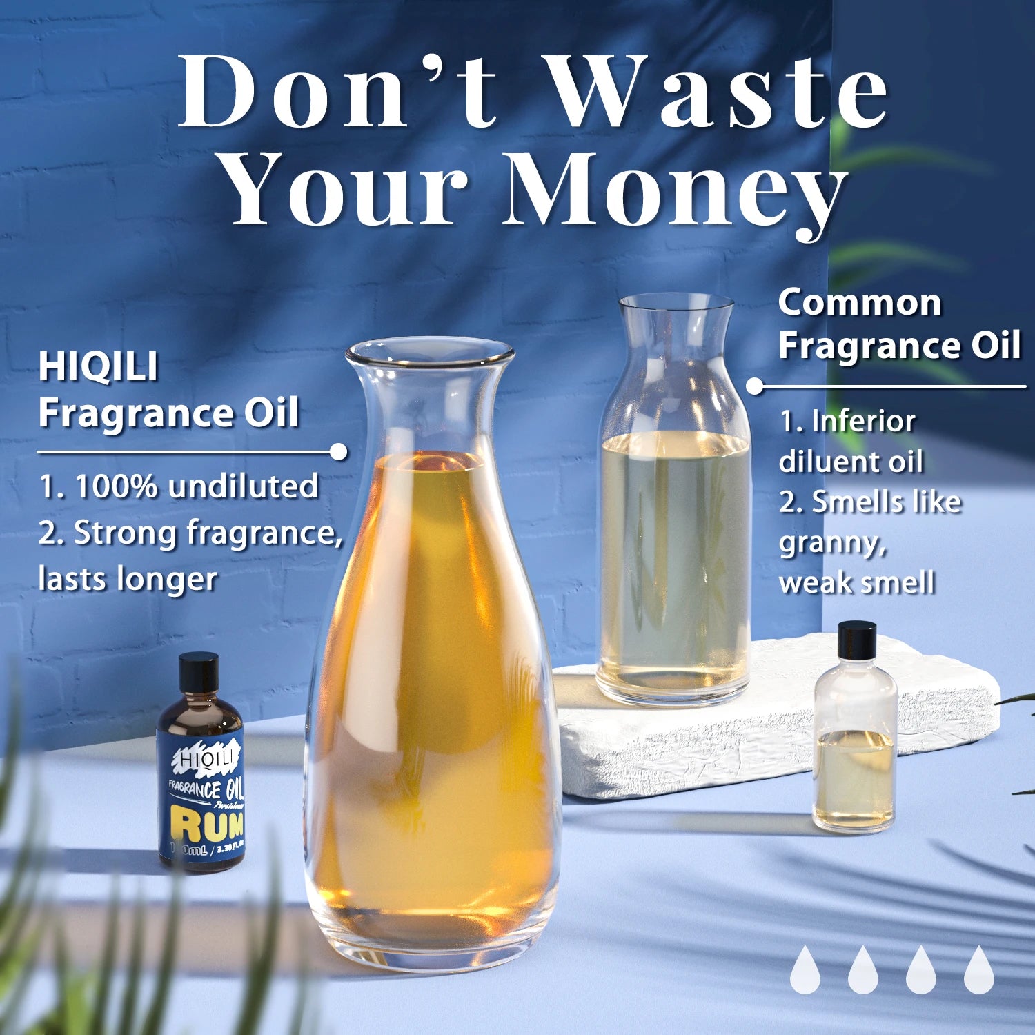 HIQILI 100ML Rum Fragrance Oil, 100% Pure Oil for Aromatherapy,Car Diffusion,Humidifier,DIY Candles and Soap Making