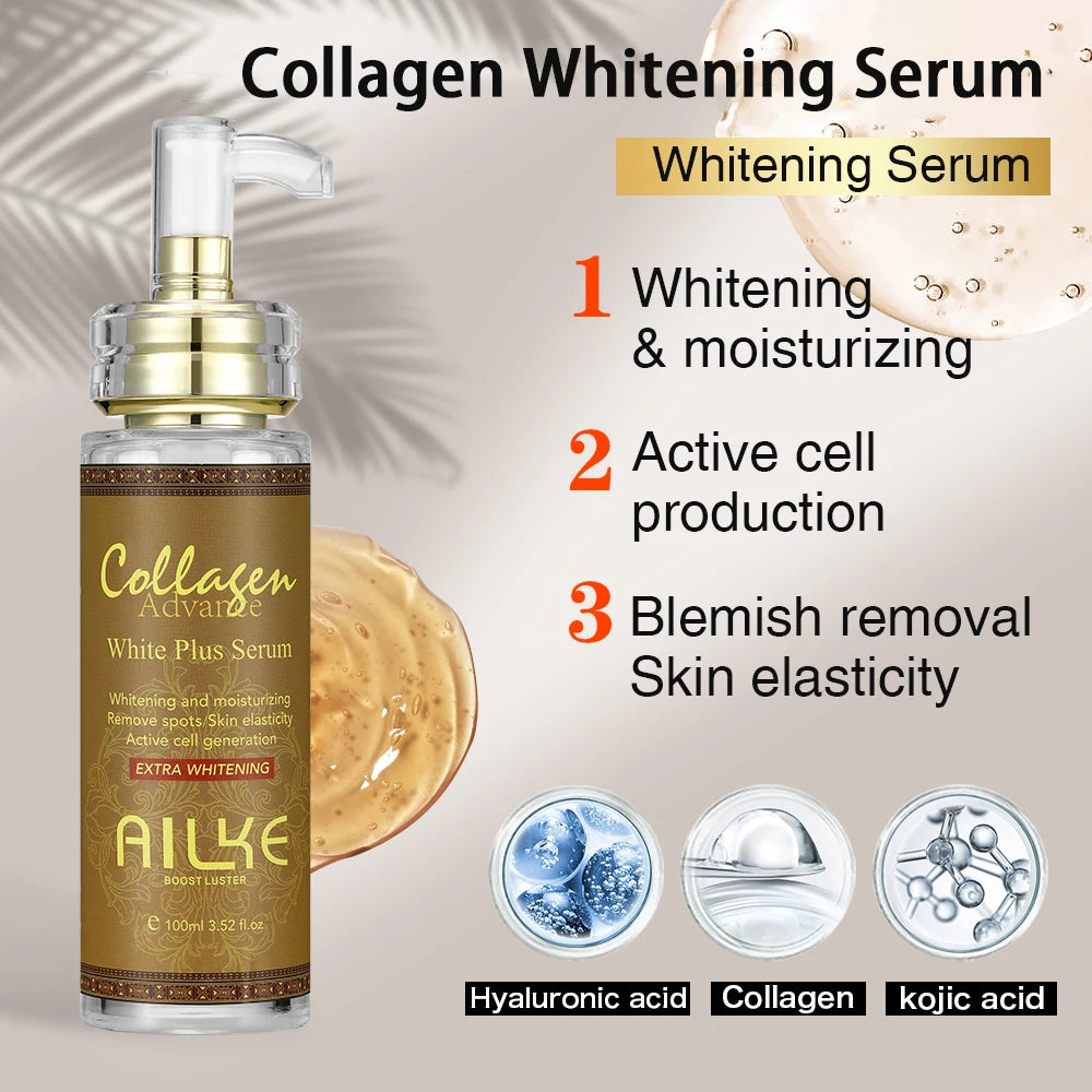 Collagen whitening essence, used for facial and body moisturizing, brightening skin, radiant skin, even black spots, age spots,