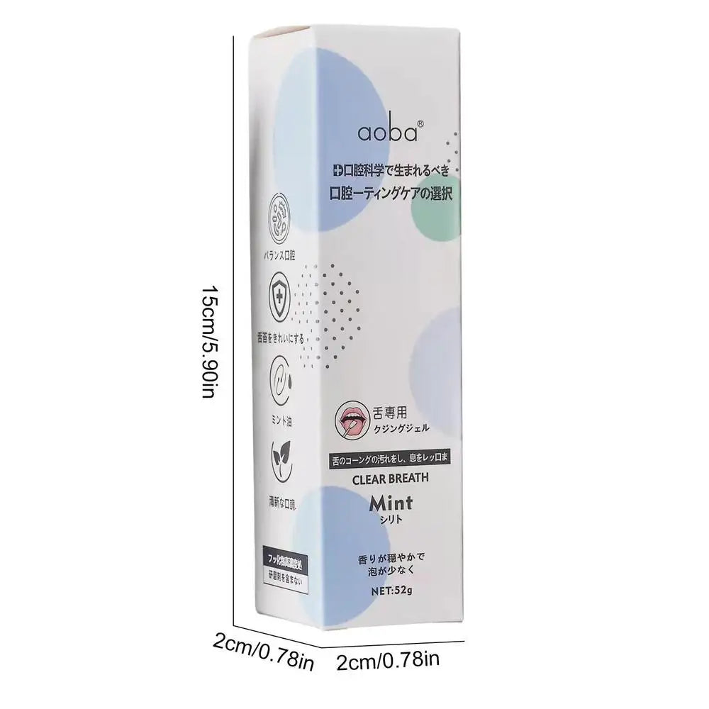 Tongue Coating Cleaning Gel Oral Care Fresh Breath Tongue Scraper Toothbrush Two-in-One Brush Gel Paste Gentle Natural Whitening