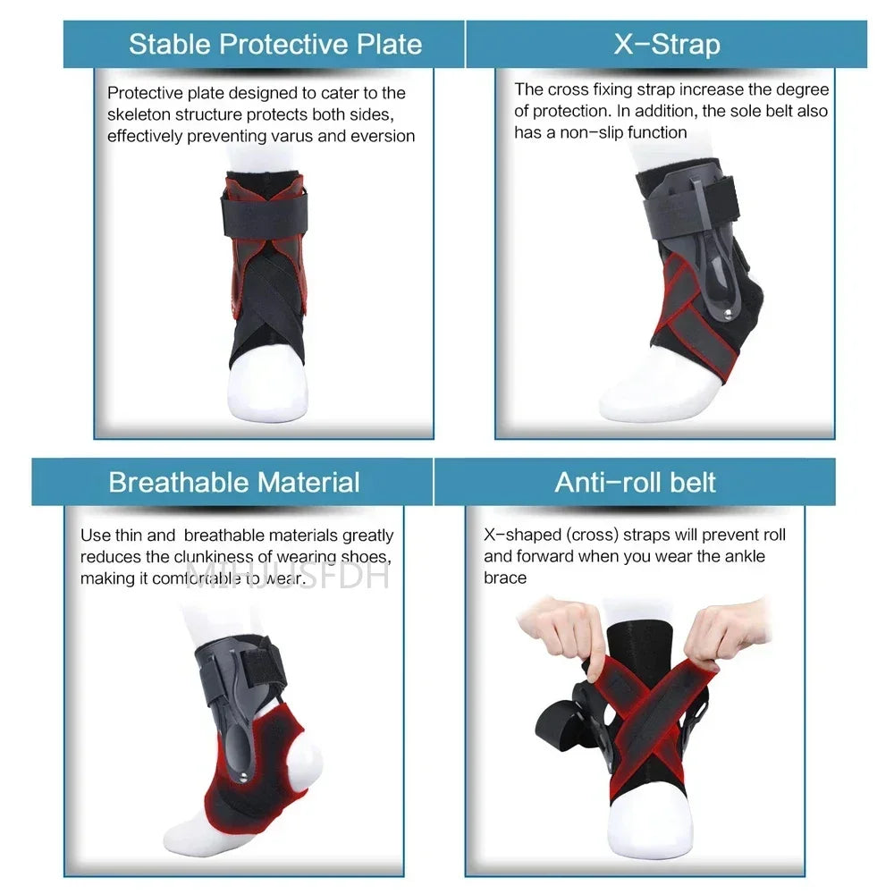 Ankle Brace for Sprained Ankle Support with Side Stabilizers for Men Women Ankle Splint Stabilizer Recovery Tendonitis