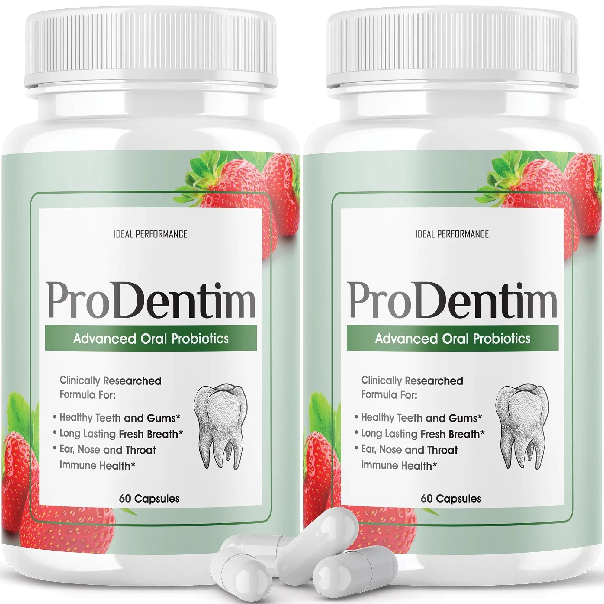 (2 Bottles) Prodentim Gum and Dental Health Prodentim Dental Formula Prodentim Dental Supplement (60 Capsules)