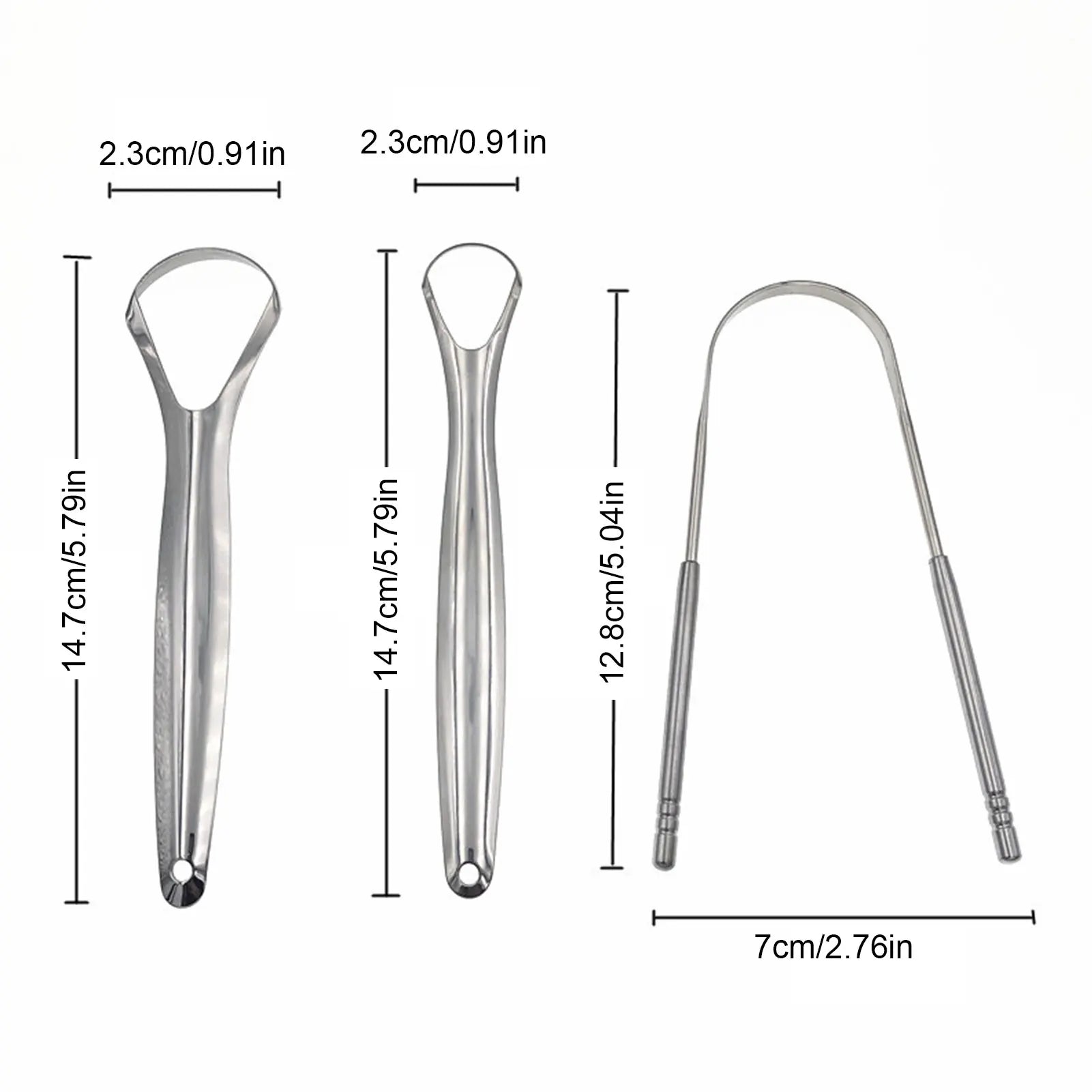 3Pcs Tongue Scrappers Stainless Steel Tongue Scraper Tounge Scraper Cleaner For Adults And Kids Portable Tongue Cleaner