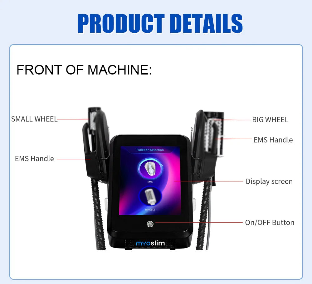 Myoslim 15 TUltra 6500W RF Machine Shaping Slimming Body Sculpture HI-emt Weight Loss Inner Ball Roller Machine