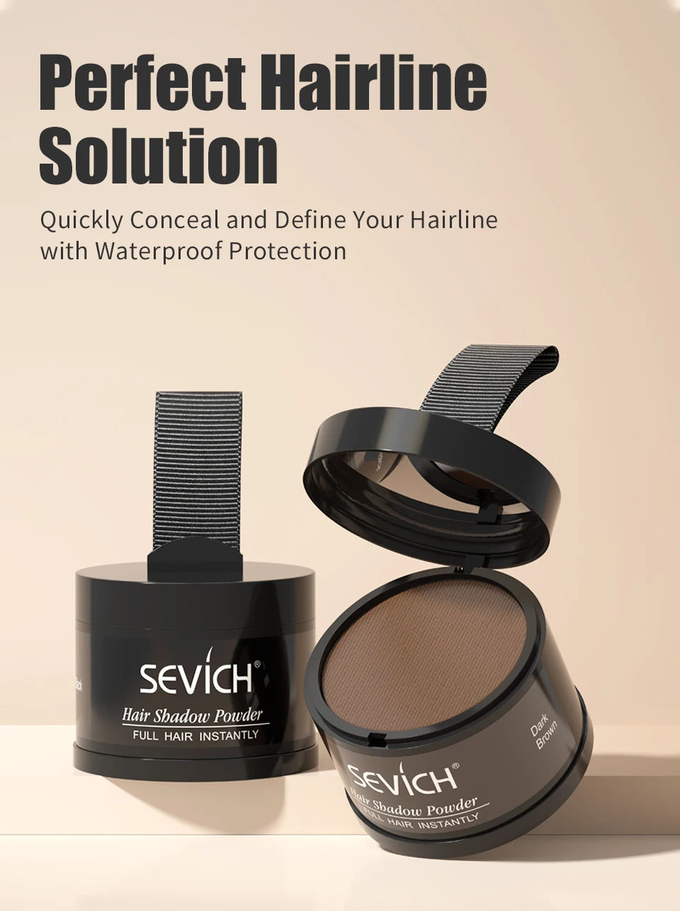 Sevich Hairline Powder Instantly Conceals Hair Loss Root Touch Up Powder Hair Loss Cover Up Hair Shadow Powder Black Hair Fibers