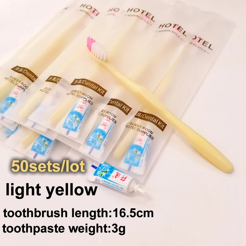 Hotel Supplies Travel Trip Dental Kit Disposable Toothbrush Toothpaste Sets Wholesale Independent Packing