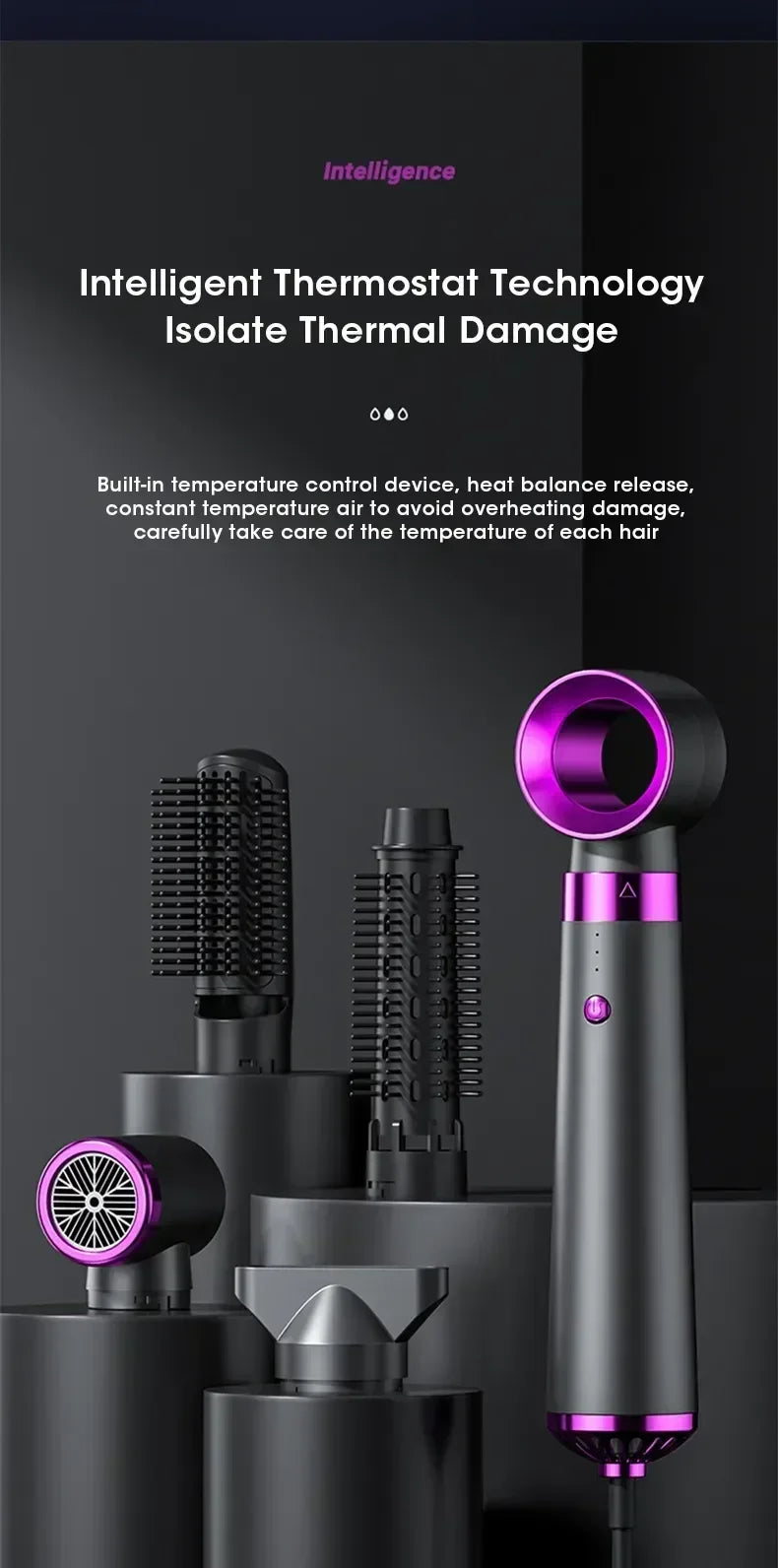 5 In 1 Electric Hair Dryer Hot Air Brush Multifunctional Hair Straightener Negative Ion Curler Blow Dryer Styling Set