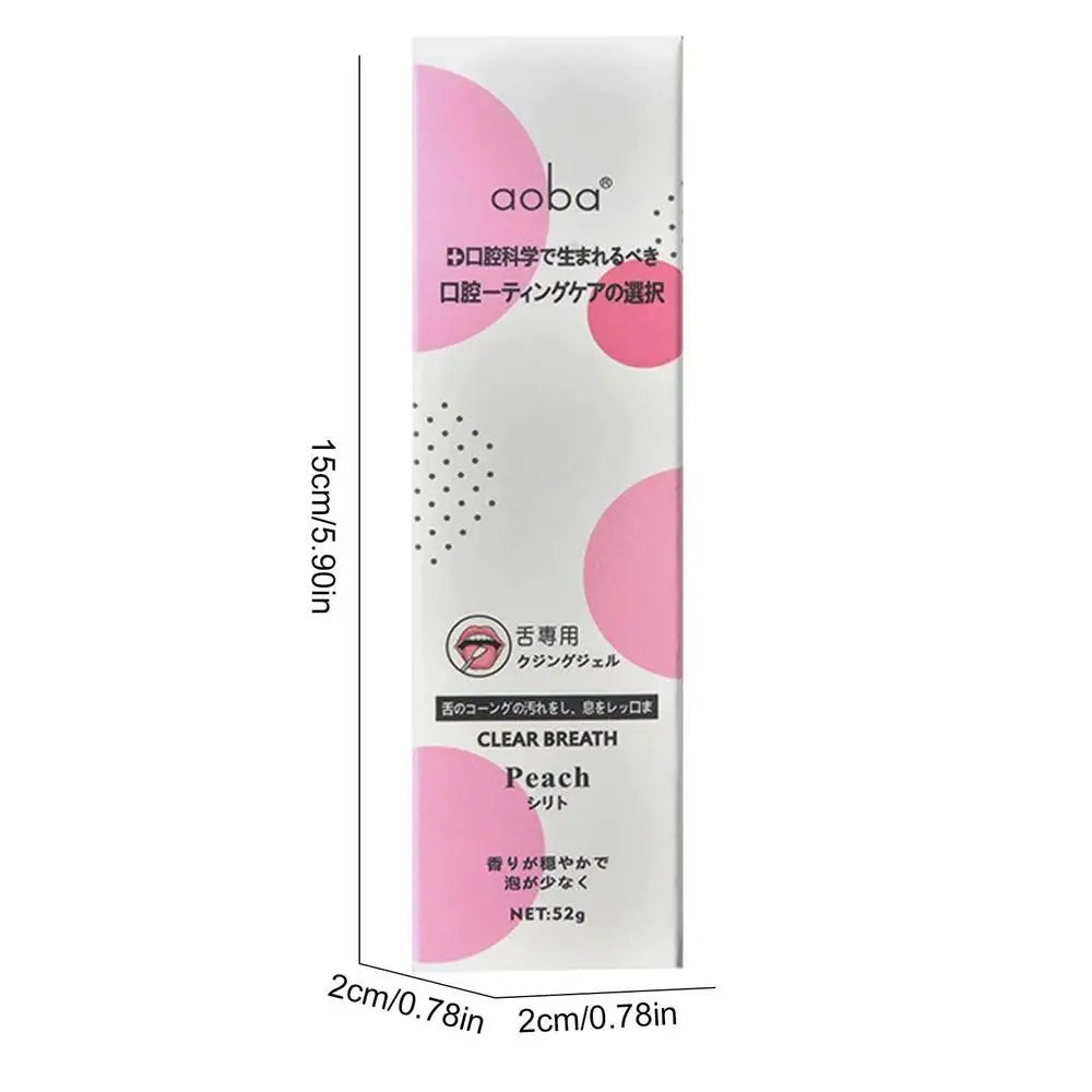 Tongue Coating Cleaning Gel Oral Care Fresh Breath Tongue Scraper Toothbrush Two-in-One Brush Gel Paste Gentle Natural Whitening