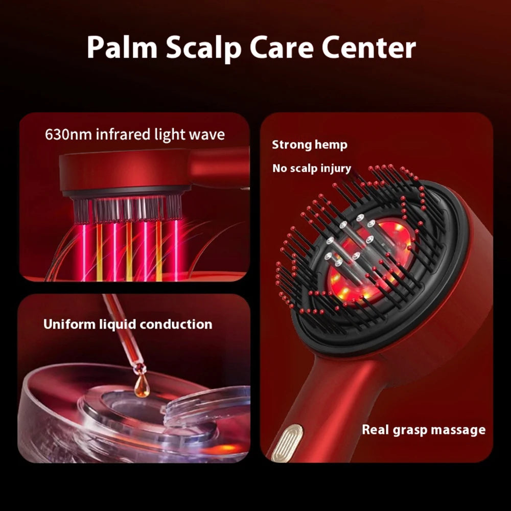 Electric Hair Massage Comb Vibration Microcurrent Scalp Massager Hair Growth Red Light Anti Hair Loss Receding Hairline Brush