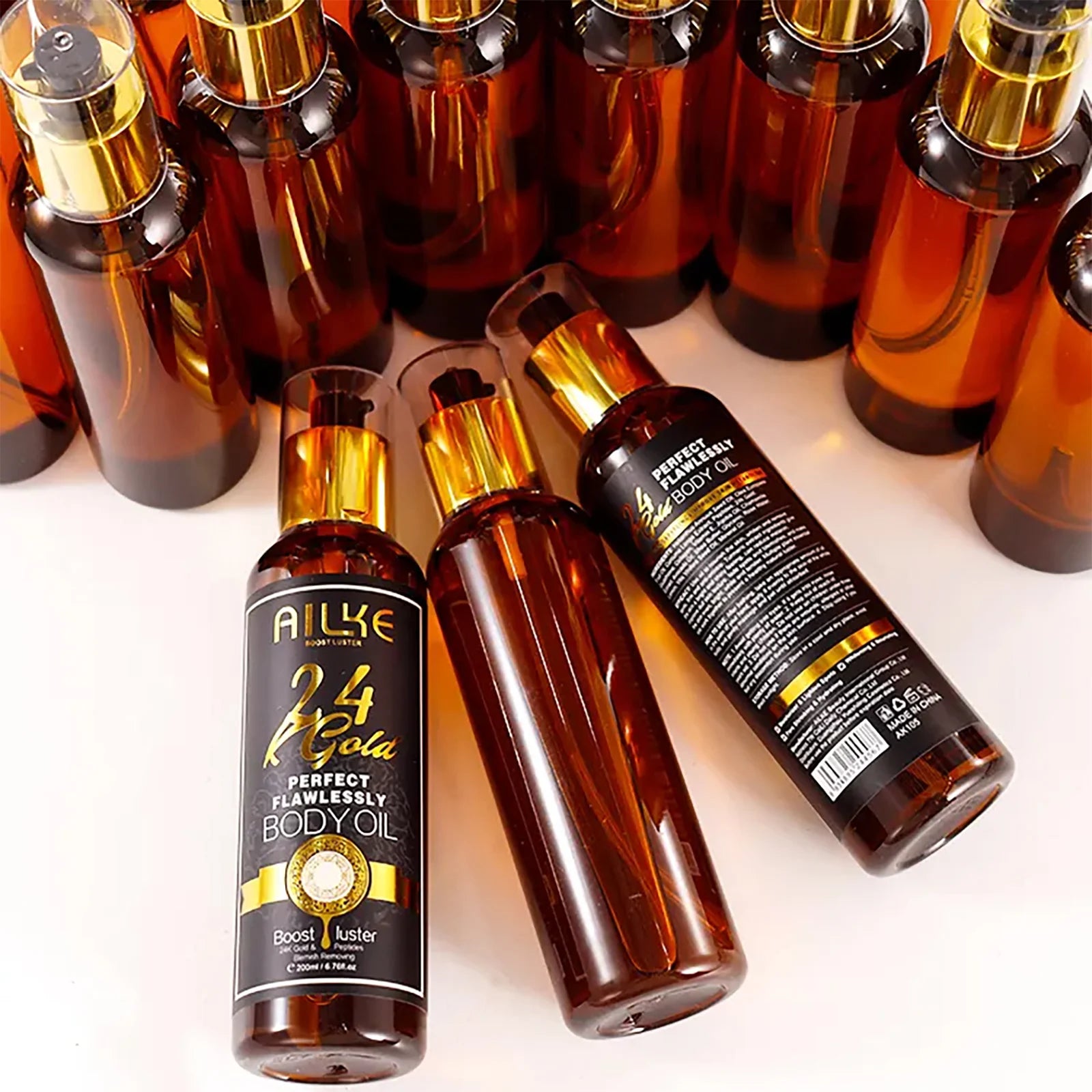 AILKE 24k Gold Flawlessly Body Oil, Natural Plant Oil For All Skin Type, Skin Moisturizer, Reduce Spots, Smoothing, Brightening