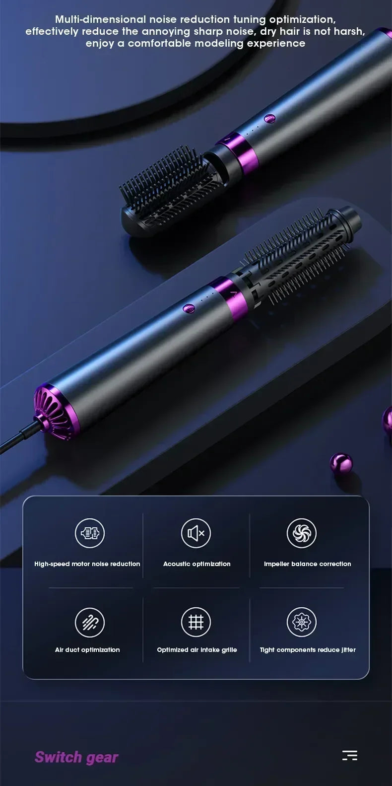 5 In 1 Electric Hair Dryer Hot Air Brush Multifunctional Hair Straightener Negative Ion Curler Blow Dryer Styling Set