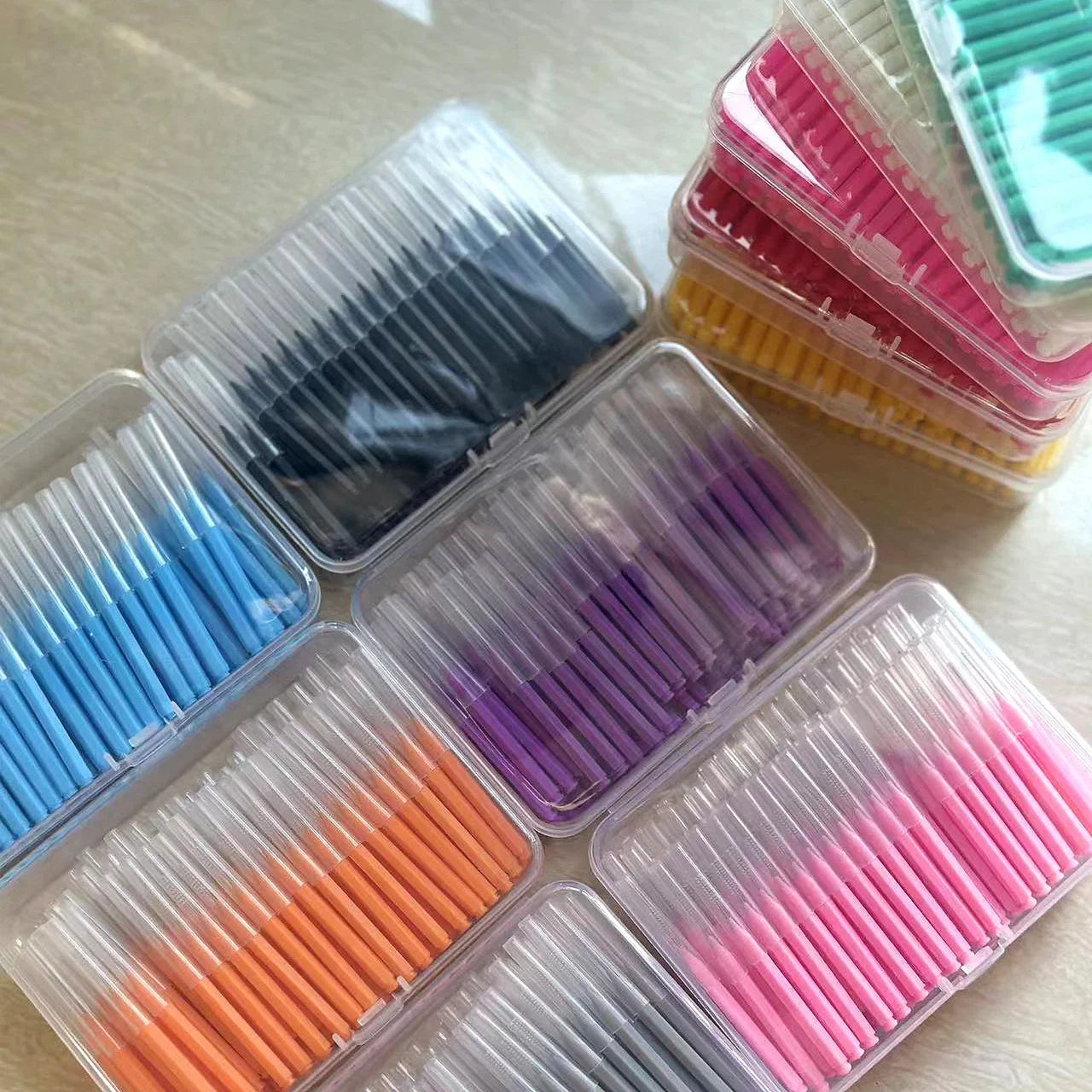 New 100Pcs/Box I-type Push Pull Interdental Brush 0.6-1.5Mm Cleaning Between Teeth Oral Care Orthodontic I Shape Tooth Floss