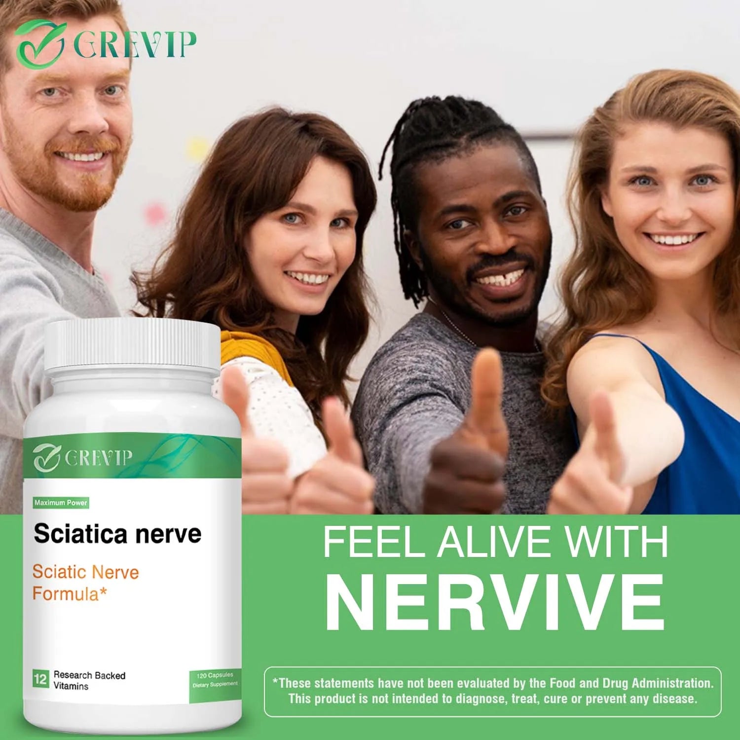 Sciatic Nerve Health Support - Helps Relieve Pain, Stiffness and Restore Mobility - 120 Capsules