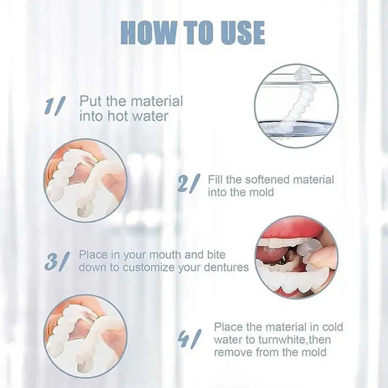 Veneer Snap On Teeth Kit Fake Tooth Cover Snap On,Teeth Fake Teeth Simulation Braces Veneers Dentures Cosmetic Fake Tooth Cover