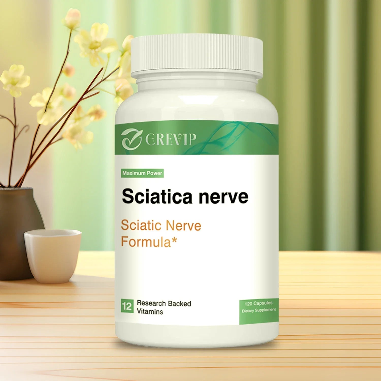Sciatic Nerve Health Support - Helps Relieve Pain, Stiffness and Restore Mobility - 120 Capsules