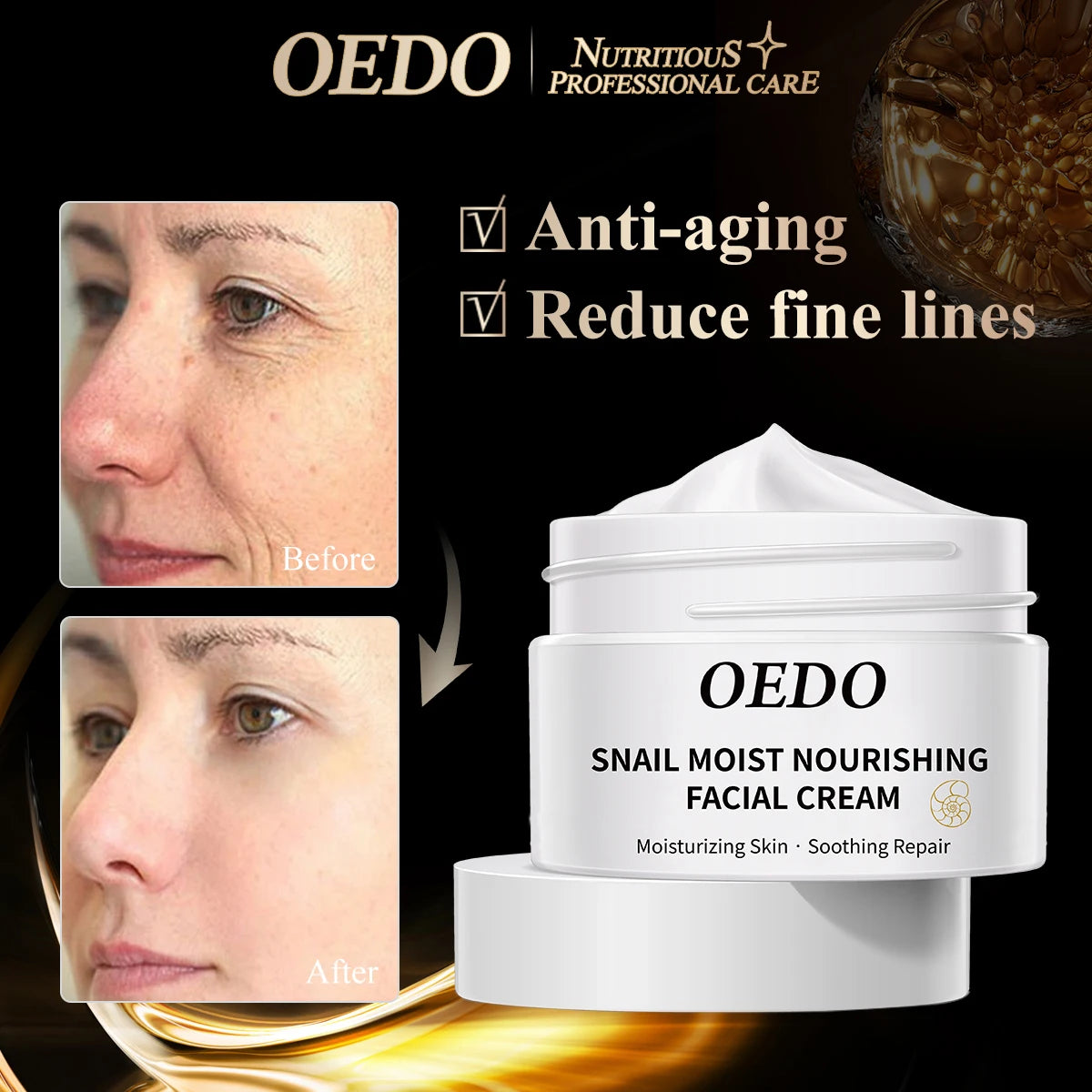 OEDO Anti-aging Face Cream Snail Face Cream Anti-wrinkle Lightening Wrinkles Whitening Moisturizing Face Nourishing Skin Care