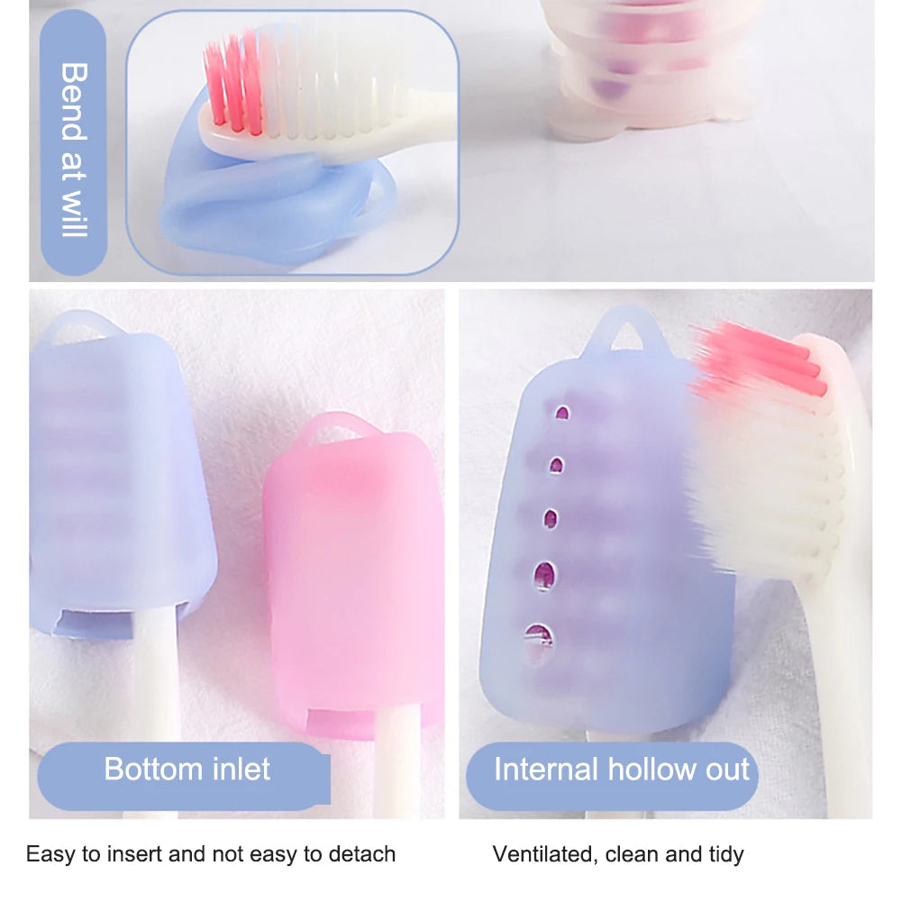 3Pcs Portable Toothbrush Cover Holder for Adults Kids Toothbrush Headgear Travel Camping Brush Cap Case Toothbrushes Protector
