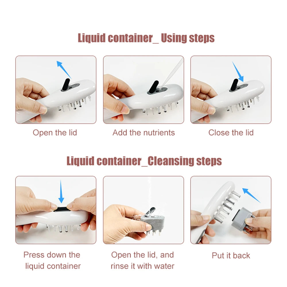 EMS Electric Massage Comb Blue Red Purple Light Therapy Vibration Hair Growth Scalp Brush Liquid Oil Applicator Anti Hair Loss