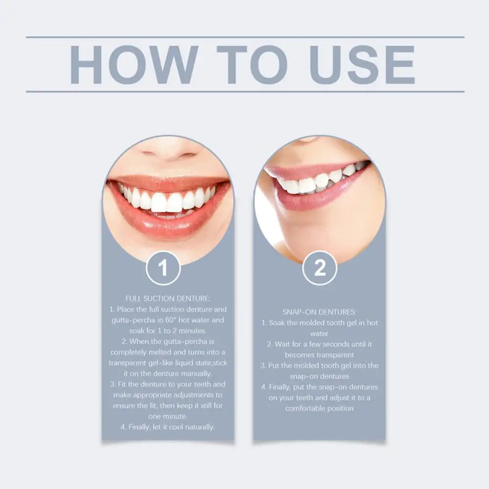 Denture Set False Teeth Top And Bottom Denture Solution Realistic False Teeth Professional Temporary Teeth Kit For Lovers