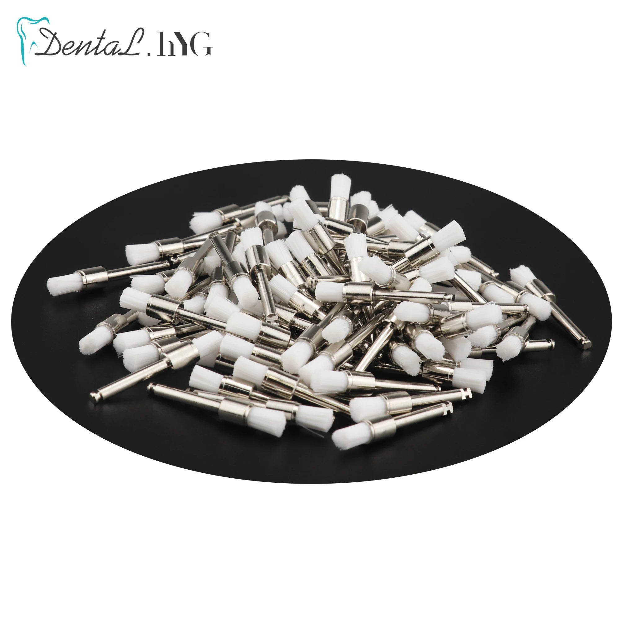 100pcs/Bag Disposable Dental Polisher Nylon Bristle Brush Polishing Brushes Teeth Whitening Prophy Brushes Dentist Materials