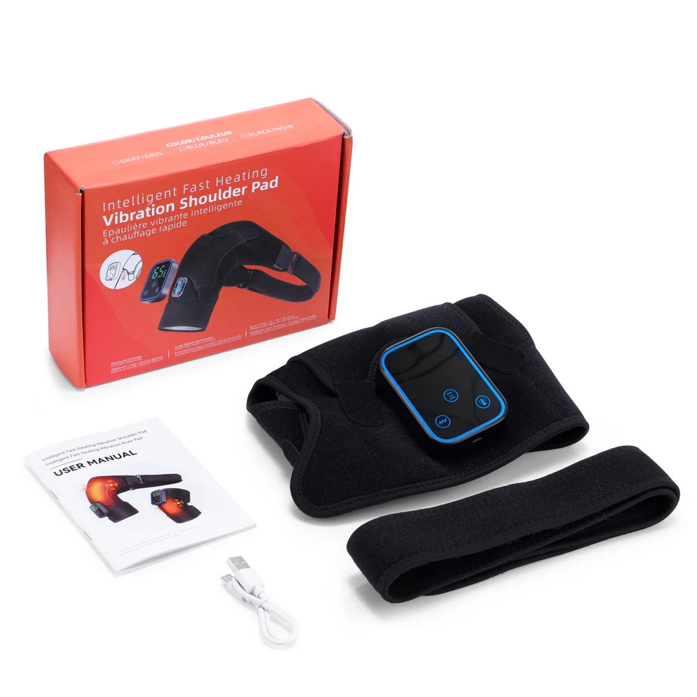 Shoulder Heating Pad With Massage 6 Adjustable Temperature HF Vibration Relax Muscle Brace Wireless Control for IOS/Android