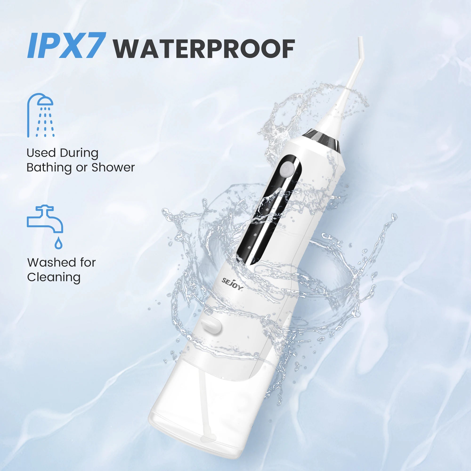 SEJOY Dental Oral Irrigator Water Flosser,5 Nozzles,USB Rechargeable 270ml Tank,Water Floss Teeth Pick Mouth Washing Machine