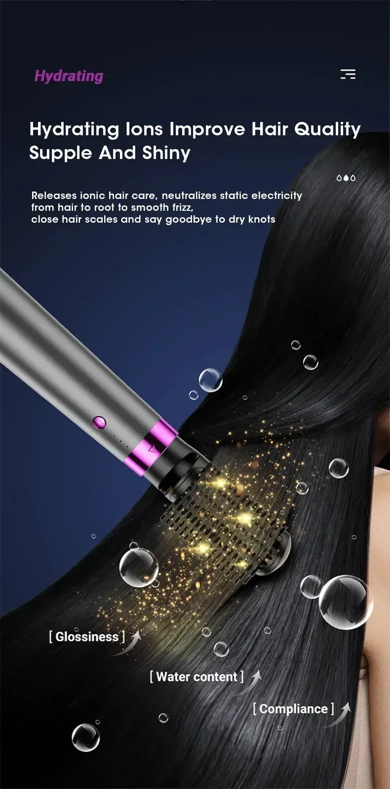 5 In 1 Electric Hair Dryer Hot Air Brush Multifunctional Hair Straightener Negative Ion Curler Blow Dryer Styling Set
