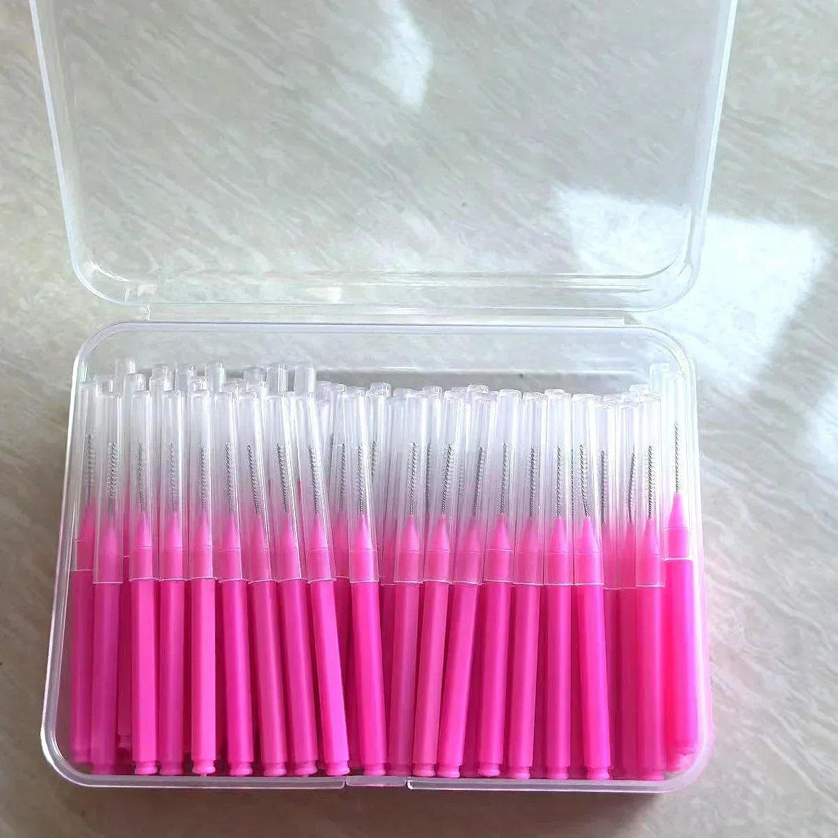 New 100Pcs/Box I-type Push Pull Interdental Brush 0.6-1.5Mm Cleaning Between Teeth Oral Care Orthodontic I Shape Tooth Floss