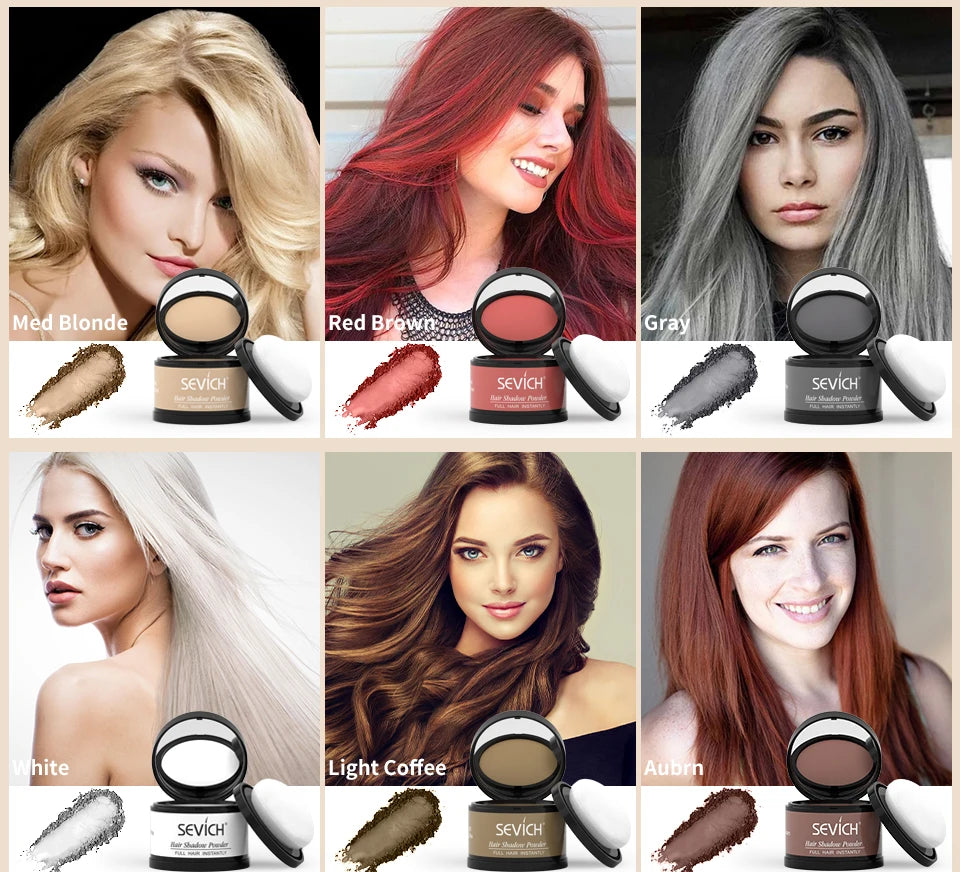 Sevich Hairline Powder Instantly Conceals Hair Loss Root Touch Up Powder Hair Loss Cover Up Hair Shadow Powder Black Hair Fibers
