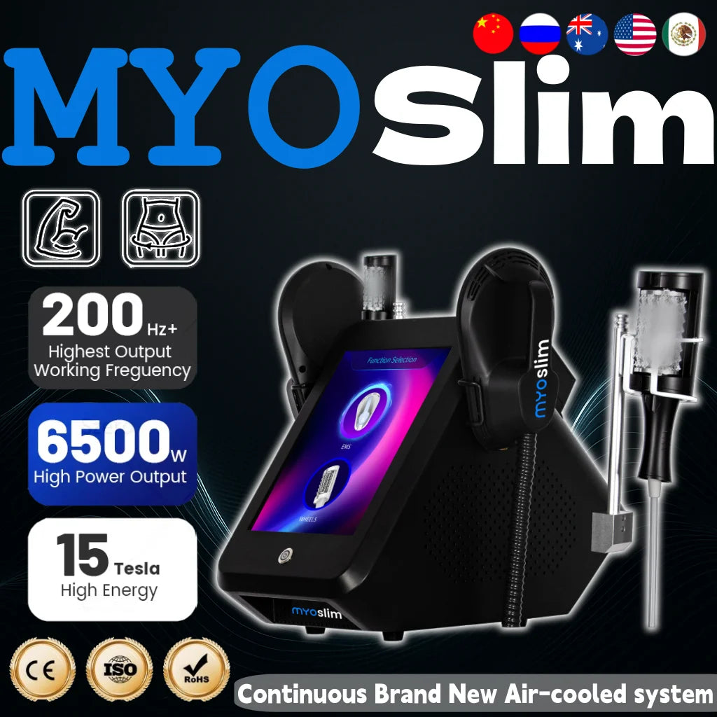 Myoslim 15 TUltra 6500W RF Machine Shaping Slimming Body Sculpture HI-emt Weight Loss Inner Ball Roller Machine