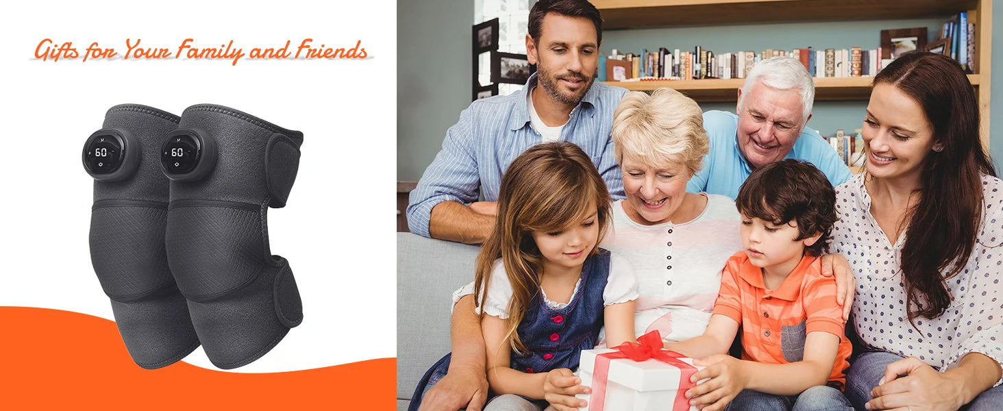 2PCS Cordless Knee Massager with Heat and Vibration for Knee Shoulder Elbow,Heated Knee Brace for Arthritis with Massage,Gifts