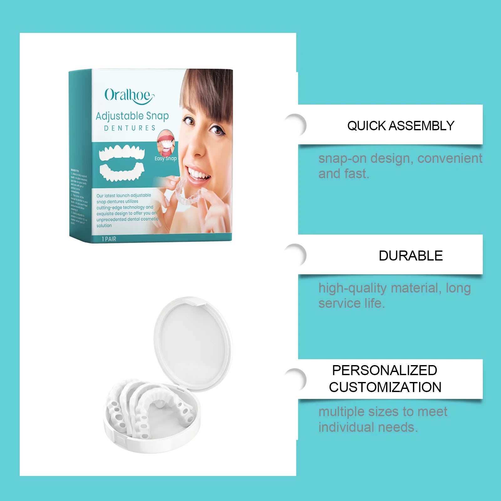 Perfect Fit Teeth Whitening Fake Tooth Cover Snap on Silicone Smile Veneers Teeth Flexibles Fake Teeth Dental Whitening Devices