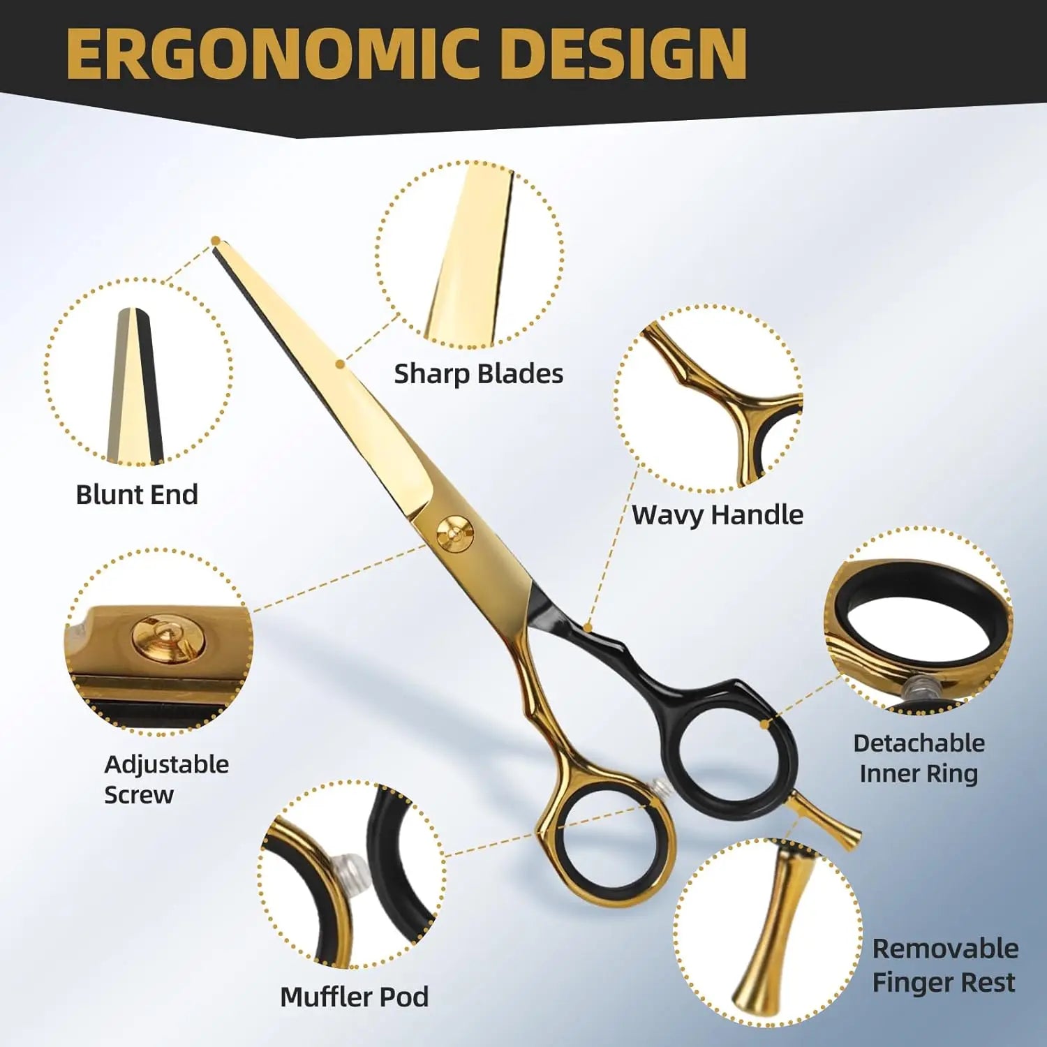 12Pcs Hair Scissor Professional set,Stainless Steel Barber Supplies, Thinning Shears Included,hair supplies ,barber supplies