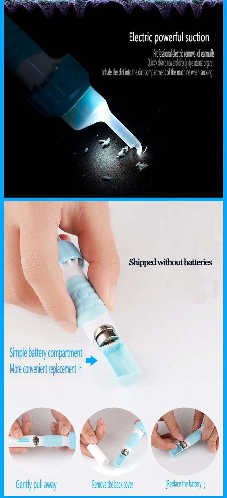 Electric Earpick for Children and Adults Electric Earpick for Earwax Ear Cleaner Earpick for Children
