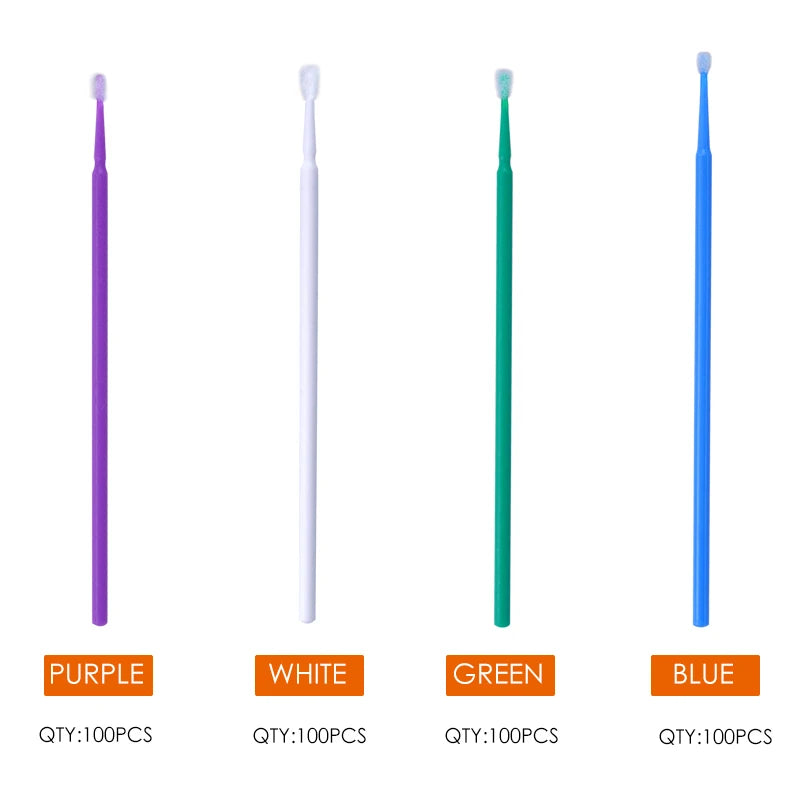 100pcs Dental Microbrush Disposable Supplies Applicators Stickers Micro Brushes Teeth Oral Care Clean Odontologia Extension
