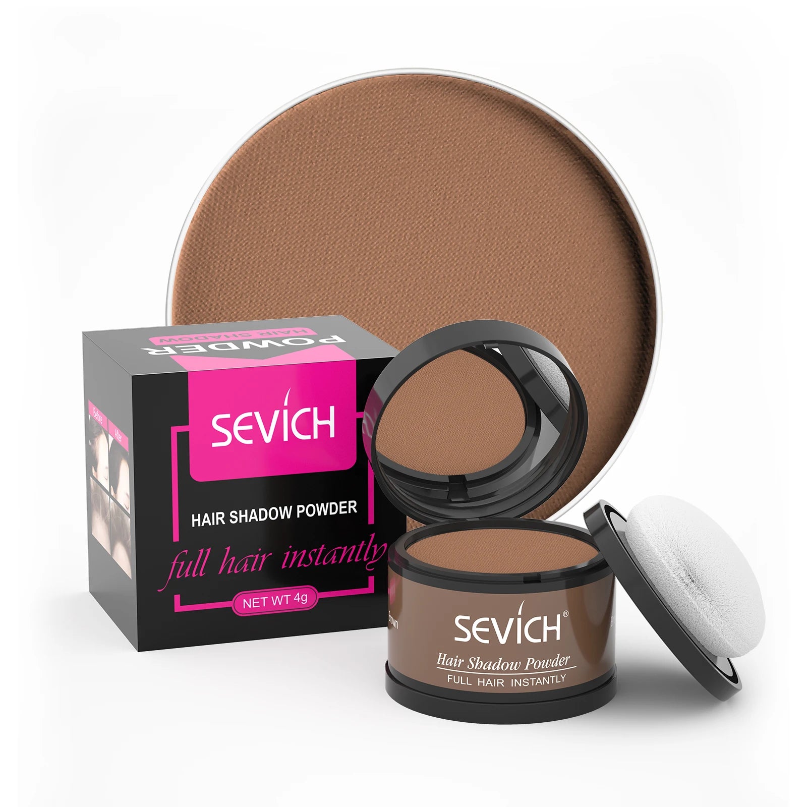 Sevich Hairline Powder Instantly Conceals Hair Loss Root Touch Up Powder Hair Loss Cover Up Hair Shadow Powder Black Hair Fibers