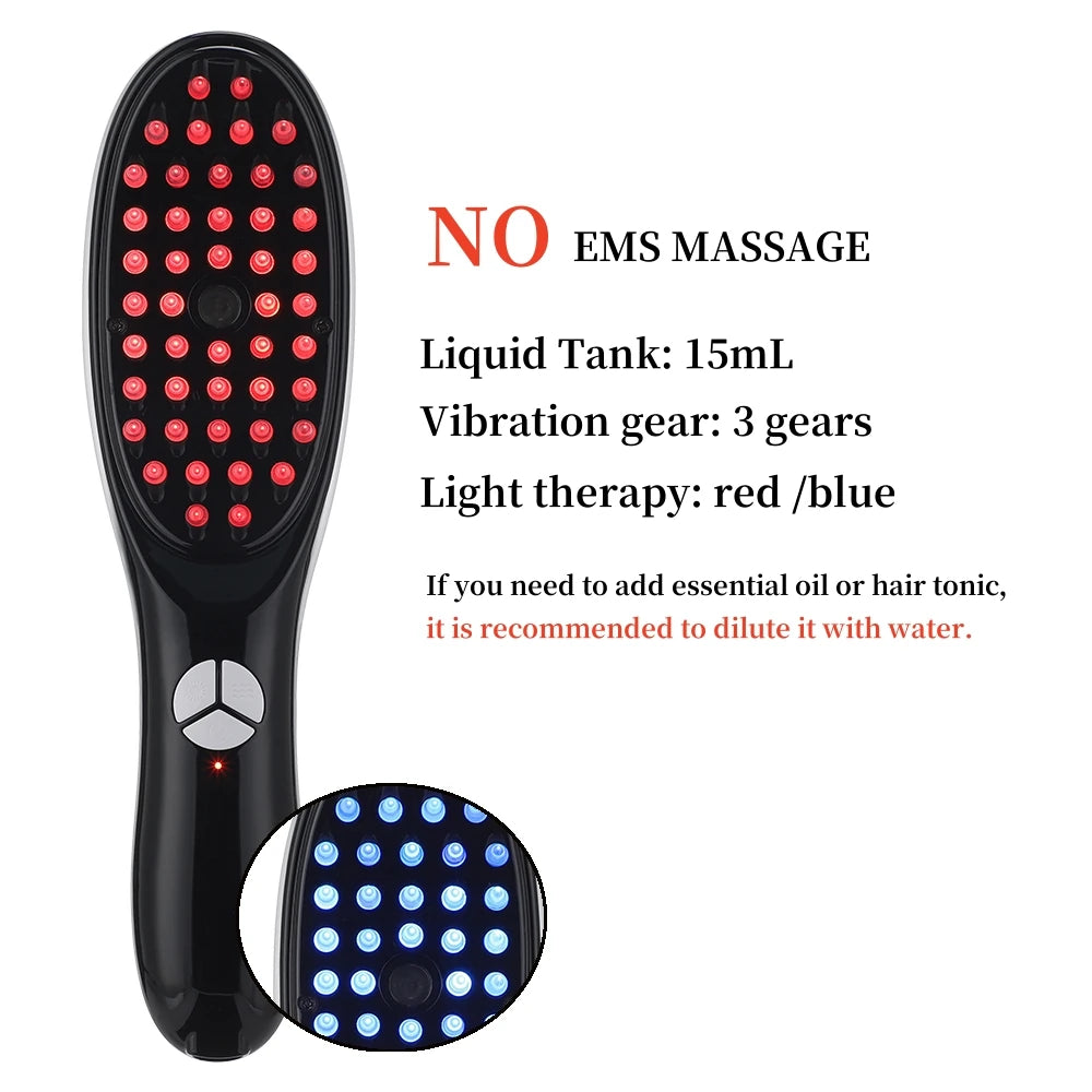 Electric Hair Massage Comb Vibration Microcurrent Scalp Massager Hair Growth Red Light Anti Hair Loss Receding Hairline Brush
