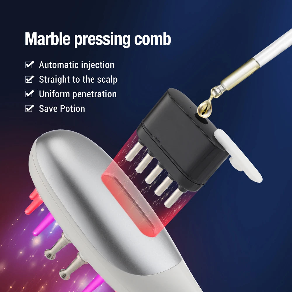 Electric Hair Massage Comb Vibration Microcurrent Scalp Massager Hair Growth Red Light Anti Hair Loss Receding Hairline Brush