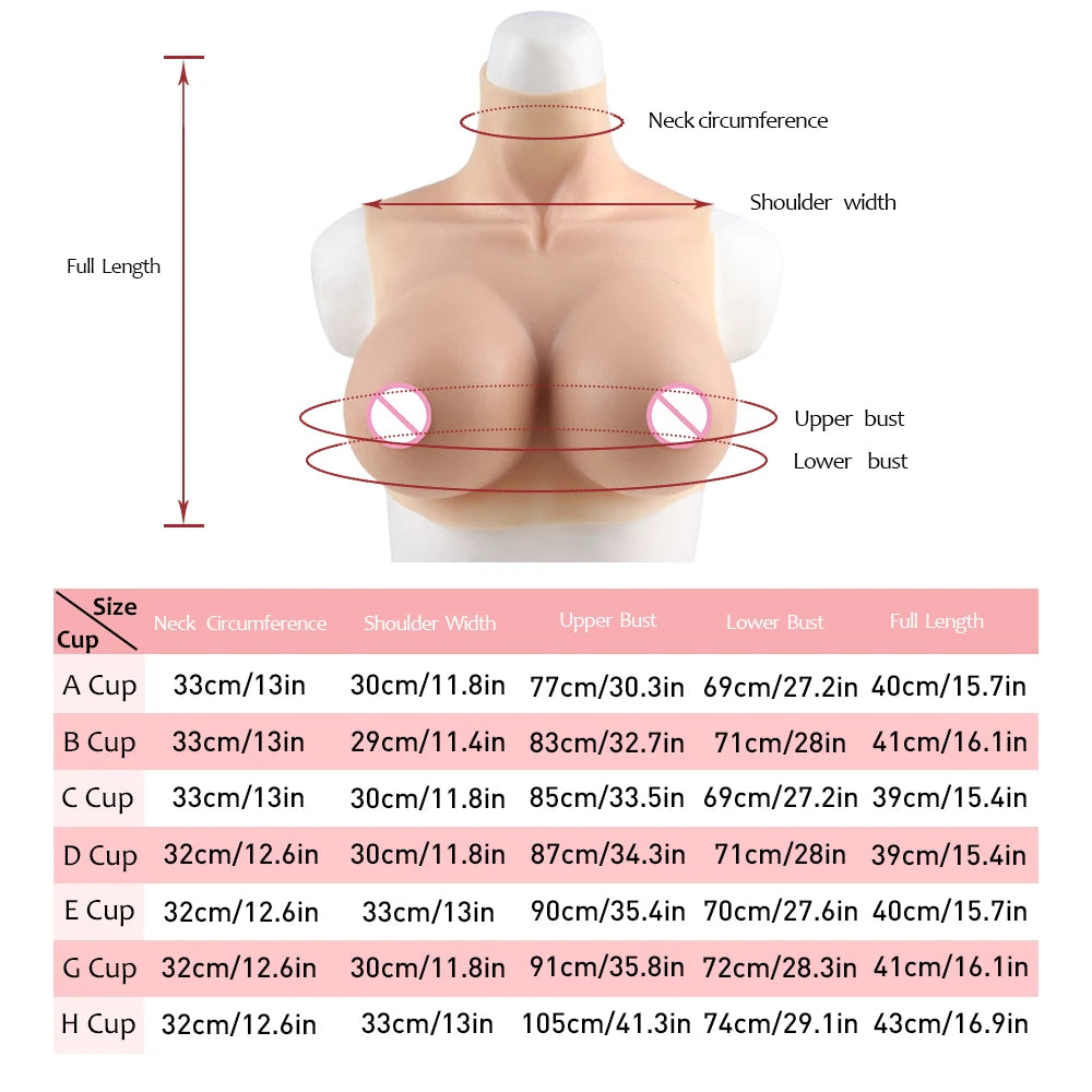 Tgirl Cosplay for Men Fake Silicone Breast Forms Huge Boob A/C/D/G/H Cup Transgender Drag Queen Shemale Cosplay