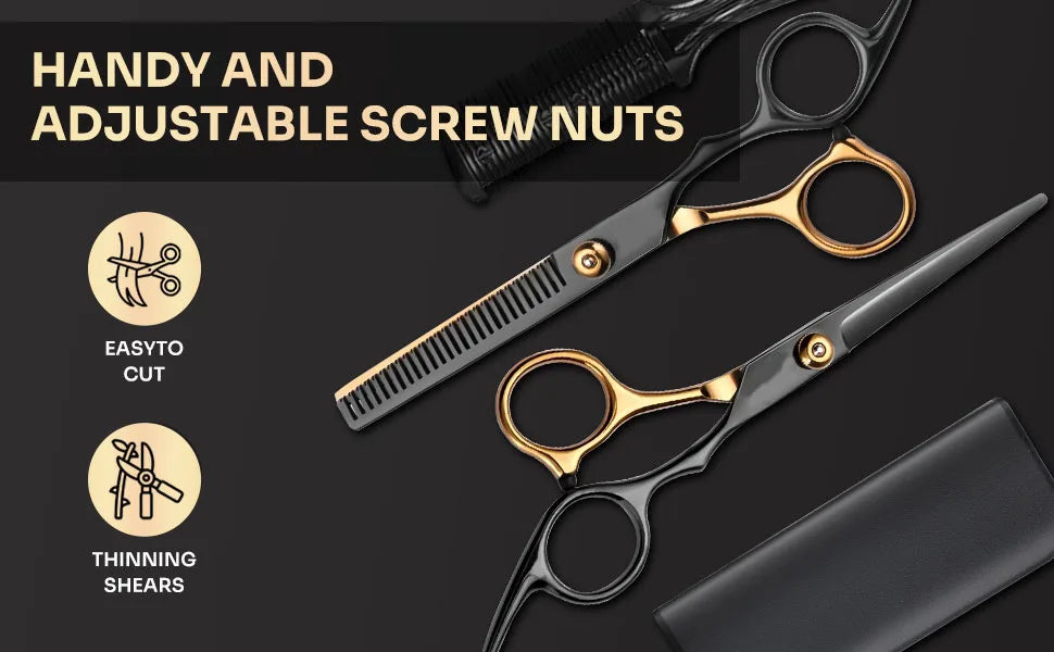 12Pcs Hair Scissor Professional set,Stainless Steel Barber Supplies, Thinning Shears Included,hair supplies ,barber supplies