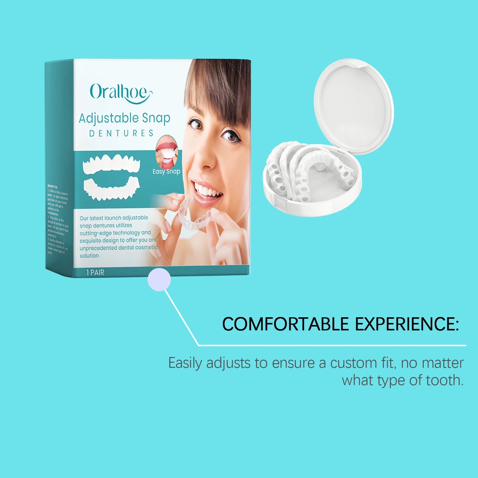 Perfect Fit Teeth Whitening Fake Tooth Cover Snap on Silicone Smile Veneers Teeth Flexibles Fake Teeth Dental Whitening Devices