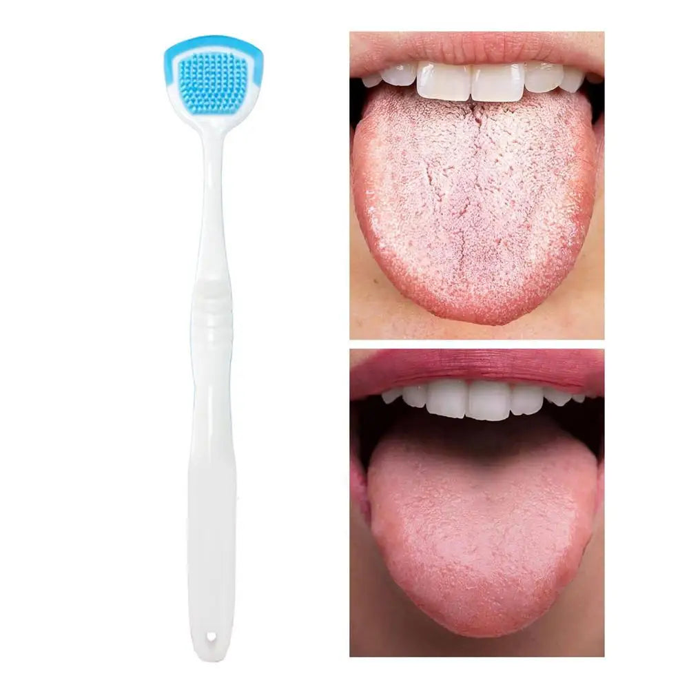 Tongue Coating Cleaning Gel Oral Care Fresh Breath Tongue Scraper Toothbrush Two-in-One Brush Gel Paste Gentle Natural Whitening