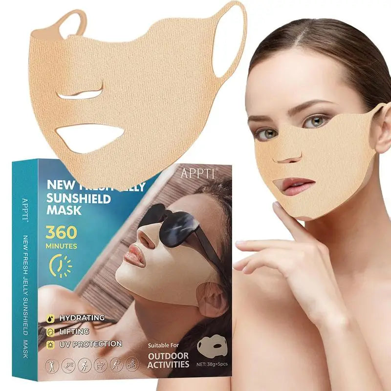 5pcs Golf Patches for Sun Protection UV Facial Patches for Outdoor Activities Sunblock Gel Patches with Skincare Ingredients